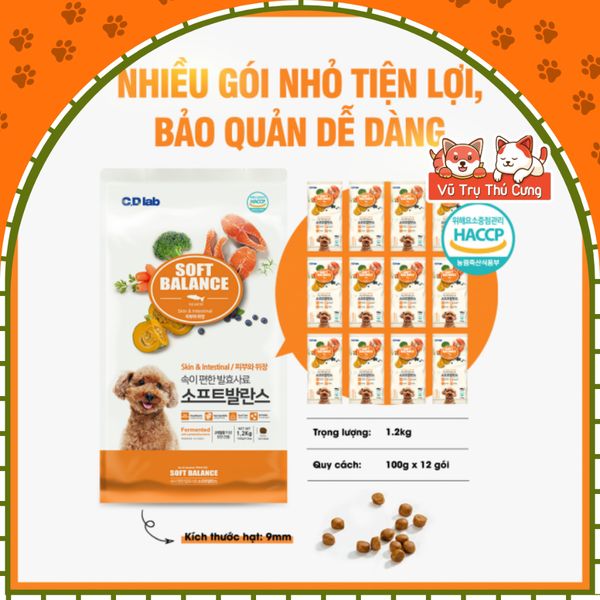 Thức ăn hạt mềm cho chó Soft Balance mượt lông và chắc xương 1.2KG