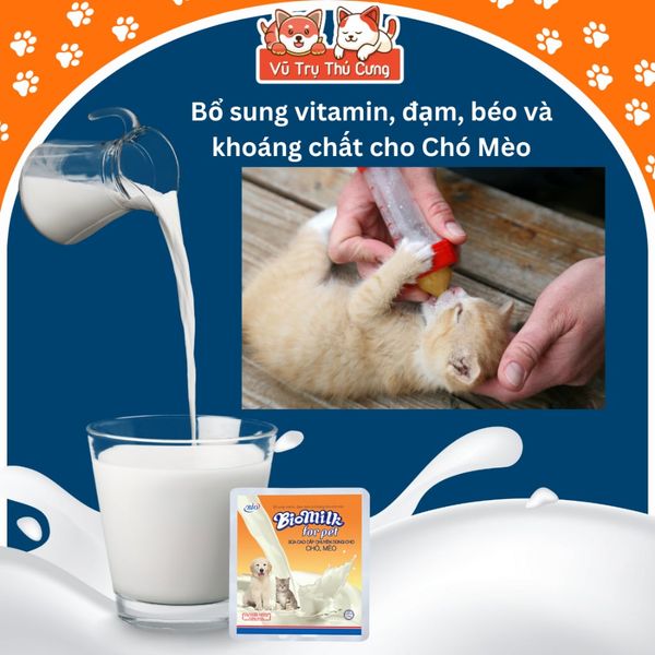 Sữa Bio Milk cho Chó Mèo 100g, cung cấp dinh dưỡng cho Mèo con