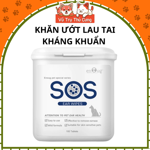 Khăn ướt kháng khuẩn lau mắt, lau tai cho Chó mèo, Khăn vệ sinh mắt cho thú cưng