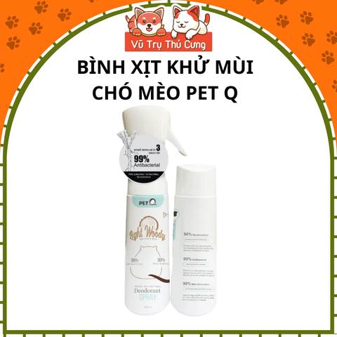 Bình Xịt Khử Mùi Chó Mèo, Diệt Khuẩn Môi Trường PetQ 300ml