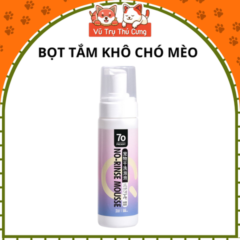 Sữa tắm khô dạng bọt dành cho Chó Mèo 200ml, Bọt tắm khô cho thú cưng giá rẻ