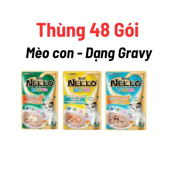 (Giá sỉ) Thùng 48 Gói Pate Nekko Thái Lan Cho Mèo Mọi Lứa Tuổi