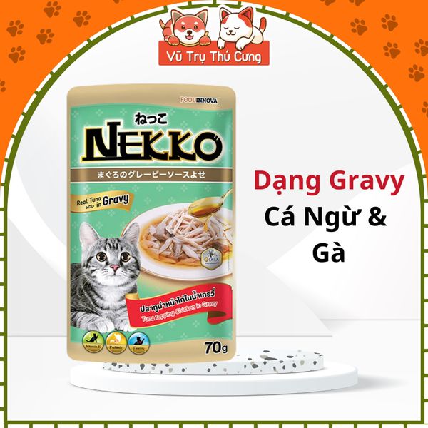 Pate Nekko sốt Gravy cho Mèo gói 70g