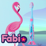  BRUSH-BABY BỘ 2 BÀN CHẢI ĐÁNH RĂNG CHO BÉ FLOSSBRUSH (3 - 6 TUỔI) - FABIO FLAMINGO 