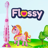  BRUSH-BABY BỘ 2 BÀN CHẢI ĐÁNH RĂNG CHO BÉ FLOSSBRUSH (3 - 6 TUỔI) - FLOSSY UNICORN 