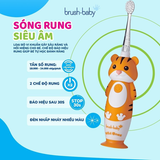  BRUSH-BABY BÀN CHẢI ĐIỆN SÓNG ÂM CÓ KÈM SẠC WILDONES (0 - 10 TUỔI) - TIGER 