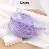  (4cm x Dài 4m) Cuộn Ruy Băng Voan Viền Sóng và Ánh Galaxy, Màu Sắc Trẻ Trung Thắt Nơ,Bó Hoa,Trang Trí Hộp Quà 