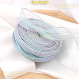  (Ngang 4cm) Cuộn Ruy Băng Voan Đuôi Cá Ánh Galaxy - Loại Đẹp - Không Tưa Lông. 