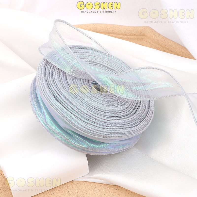  (Ngang 4cm) Cuộn Ruy Băng Voan Đuôi Cá Ánh Galaxy - Loại Đẹp - Không Tưa Lông. 