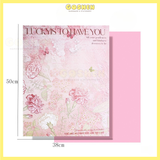  (38x52cm) Giấy Gói Hoa Chữ Tiếng Anh Họa Tiết-  Foam Cứng - Phong Cách Trang Nhã - Không Thấm Nước 
