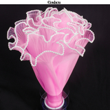  (28cm x Dài 4.5 Mét) Giấy Voan Gói Hoa Viền Ngọc 28cm Sóng Sợi Ren Lưới Bó Hoa Tiệc Quà Tặng 