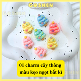  Charm Bông Tuyết, Charm Hạt Ngọc, Chuông, Hộp Quà Phụ Kiện Trang Trí Noel, Giáng Sinh 