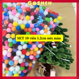  Pom Pom Cục Bông Hàng Đẹp Dùng Trang Trí, Làm Đồ Handmade Nhiều Kích Cỡ 