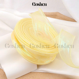  (4cm x Dài 4m) Cuộn Ruy Băng Voan Viền Sóng và Ánh Galaxy, Màu Sắc Trẻ Trung Thắt Nơ,Bó Hoa,Trang Trí Hộp Quà 