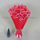  (28cm x Dài 4.5 Mét) Giấy Voan Gói Hoa Viền Ngọc 28cm Sóng Sợi Ren Lưới Bó Hoa Tiệc Quà Tặng 