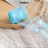  (4cm x Dài 4m) Cuộn Ruy Băng Voan Viền Sóng và Ánh Galaxy, Màu Sắc Trẻ Trung Thắt Nơ,Bó Hoa,Trang Trí Hộp Quà 
