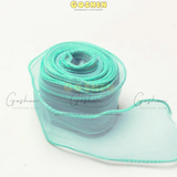  (4cm x Dài 4m) Cuộn Ruy Băng Voan Viền Sóng và Ánh Galaxy, Màu Sắc Trẻ Trung Thắt Nơ,Bó Hoa,Trang Trí Hộp Quà 