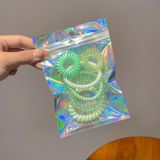  Set 6 Dây Cột Tóc Nhựa Lò Xo Màu Thạch Ngọt Ngào, Dễ Thương 