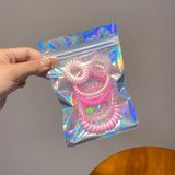  Set 6 Dây Cột Tóc Nhựa Lò Xo Màu Thạch Ngọt Ngào, Dễ Thương 