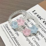  Set 6 Dây Cột Tóc Nhựa Lò Xo Màu Thạch Ngọt Ngào, Dễ Thương 