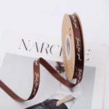  (Ngang 1cm) Cuộn Ruy Băng Lụa 1cm In Chữ Just For You, Duy Băng 1cm Chữ 