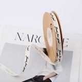  (Ngang 1cm) Cuộn Ruy Băng Lụa 1cm In Chữ Just For You, Duy Băng 1cm Chữ 