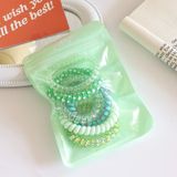  Set 6 Dây Cột Tóc Nhựa Lò Xo Màu Thạch Ngọt Ngào, Dễ Thương 