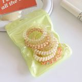  Set 6 Dây Cột Tóc Nhựa Lò Xo Màu Thạch Ngọt Ngào, Dễ Thương 