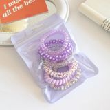  Set 6 Dây Cột Tóc Nhựa Lò Xo Màu Thạch Ngọt Ngào, Dễ Thương 