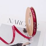  (Ngang 1cm) Cuộn Ruy Băng Lụa 1cm In Chữ Just For You, Duy Băng 1cm Chữ 