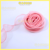  (4cm x Dài 4m) Cuộn Ruy Băng Voan Viền Sóng và Ánh Galaxy, Màu Sắc Trẻ Trung Thắt Nơ,Bó Hoa,Trang Trí Hộp Quà 