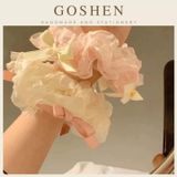  Buộc Tóc Scrunchies Nơ Trắng Hồng Xinh Xắn Hàn Quốc 