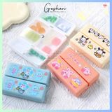  Hộp Nhựa Hoạt Hình Đựng Thuốc, Đựng Đồ Linh Tinh Từ Tính 7 Ngăn Tiện Lợi 