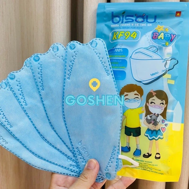  (1 Túi/10 Cái) Khẩu trang BISOU KF94 Trẻ Em Từ 4 đến 12 tuổi 