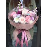  (Ngang 1cm) Cuộn Ruy Băng Lụa 1cm In Chữ Just For You, Duy Băng 1cm Chữ 