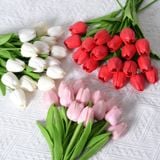  Hoa Tulip Giả Bằng Cao Su PU Dùng Trang Trí Decor Xinh Xắn 