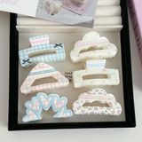  Kẹp Tóc Hoa Nhí Xanh Hồng Pastel Phong Cách Hàn Quốc 