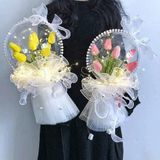  (28cm x Dài 4.5 Mét) Giấy Voan Gói Hoa Viền Ngọc 28cm Sóng Sợi Ren Lưới Bó Hoa Tiệc Quà Tặng 