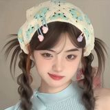  Băng Đô Khăn Tam Giác Len Móc Họa Tiết Dễ Thương 