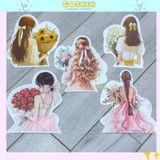  Banner Cô Gái Cầm Hoa. Trang Trí Bó Hoa, Bánh Kem, Decor Nhà Cửa. 