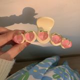  Kẹp Tóc Hình Trái Đào Pastel Nhẹ Nhàng Phong Cách Hàn Quốc 