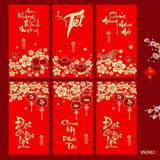  Set 6 Bao Lì Xì Tết 2025 Đỏ Vàng Ép Kim 3D Loại Đẹp 