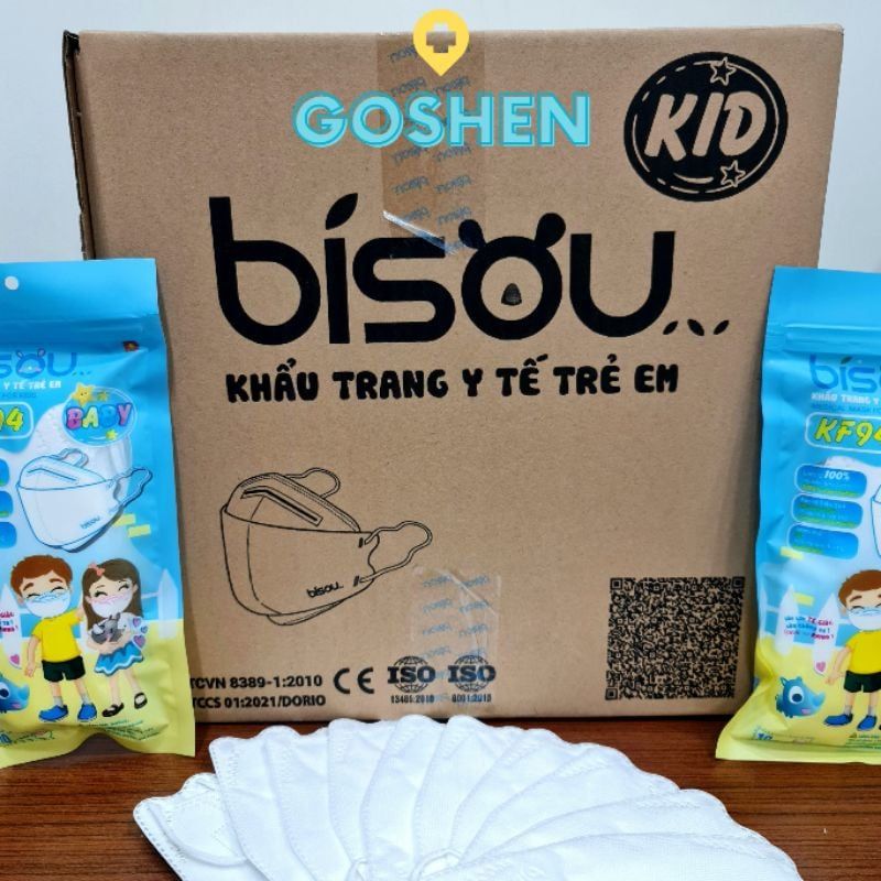  (1 Túi/10 Cái) Khẩu trang BISOU KF94 Trẻ Em Từ 4 đến 12 tuổi 