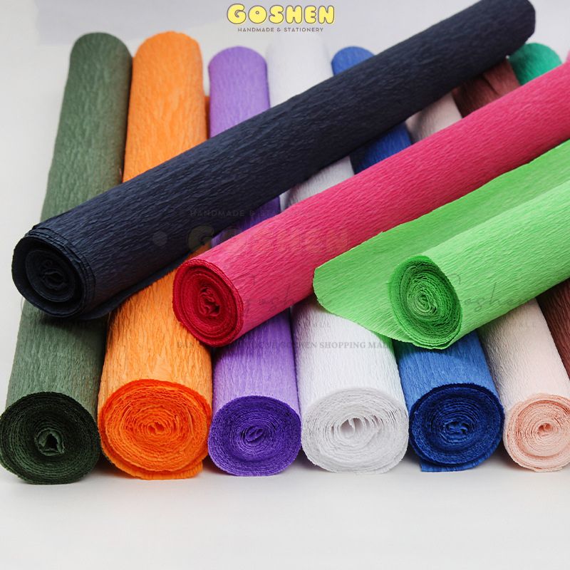  Cuộn Giấy Nhún Làm Hoa (50cm*2m5) , Giấy Nhăn, Cuộn Dài, DIY, Handmade 