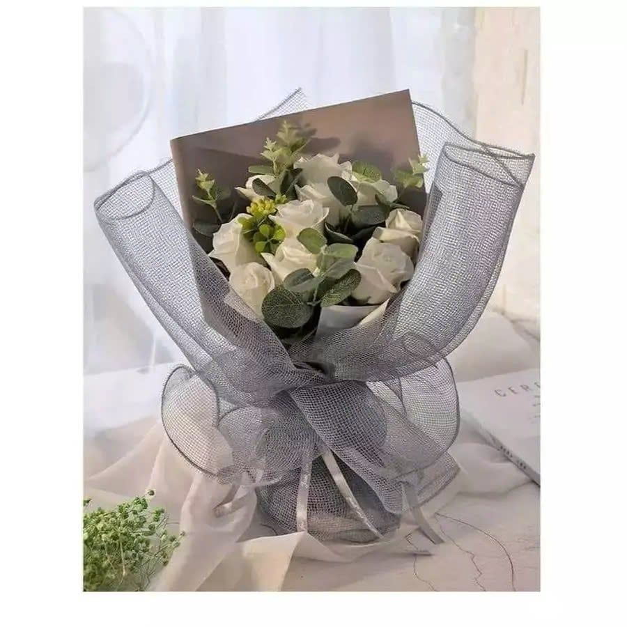  (50cm x 1 mét) Cuộn Lưới Kim Tuyến, Lưới Ánh Kim Gói Hoa, Trang Trí Giỏ Quà, Cây Thông Noel 