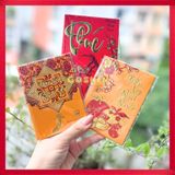  Set 6 Bao Lì Xì Tết 2025 Đỏ Vàng Ép Kim 3D Loại Đẹp 