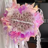  (57*57cm) Giấy Gói Hoa Bóng Kiếng Huỳnh Quamg Viền Chữ Cao Cấp, Không Thấm Nước. 