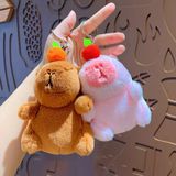  Móc Khóa Gấu Bông Capybara, Labubu Bông Mềm Siêu Dễ Thương 