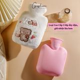  Túi Chườm Bụng, Túi Giữ Nhiệt Nóng Lạnh 500ml Dễ Thương Dày Dặn 