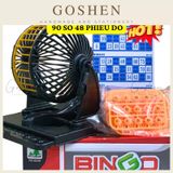  Đồ Chơi Lồng Quay Lô Tô Cao Cấp BINGO LOTTO 90 Số (48 Phiếu Tờ Dò) 
